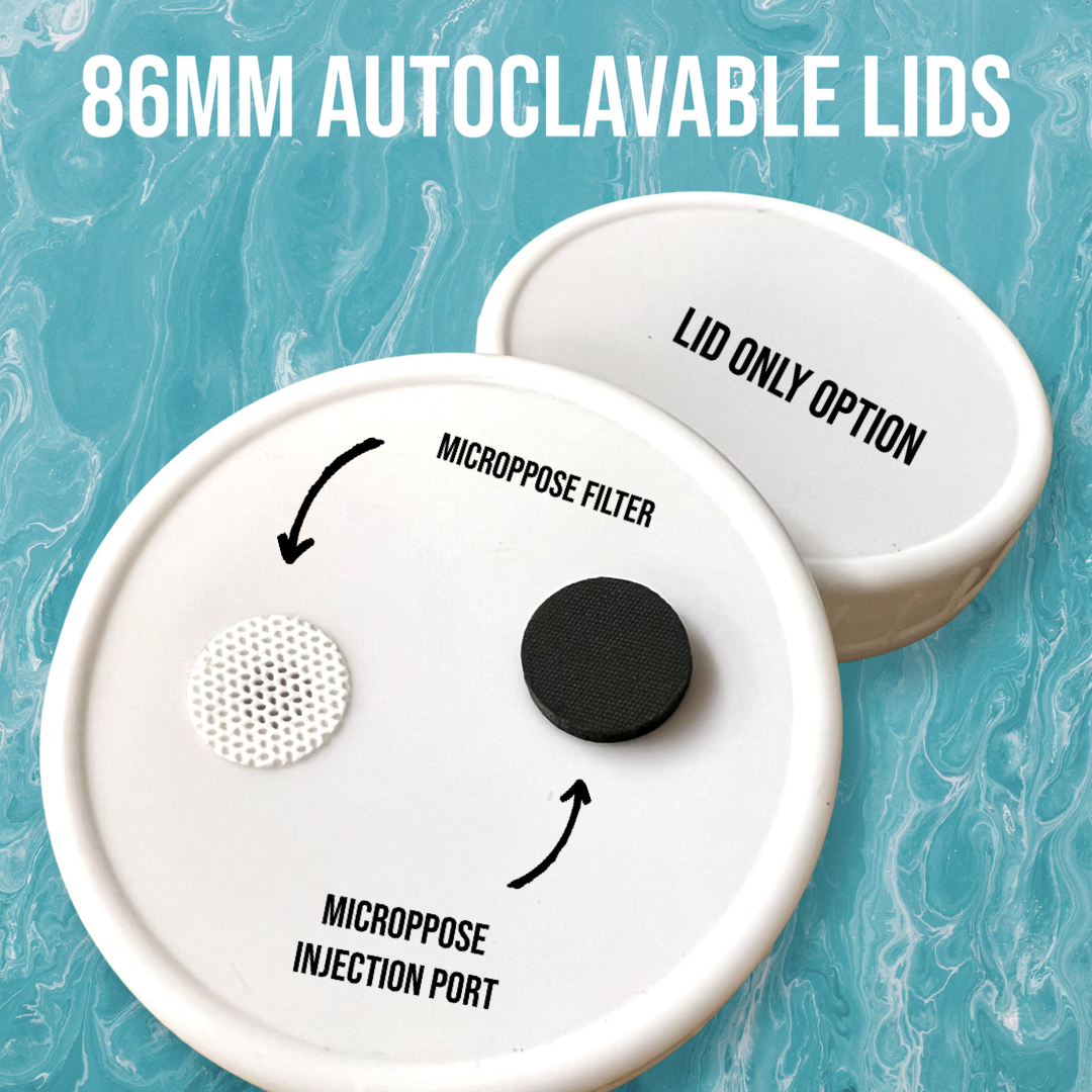 86mm Autoclavable Plastic Lids (For Grain Jars or Liquid Culture) - Widemouth.